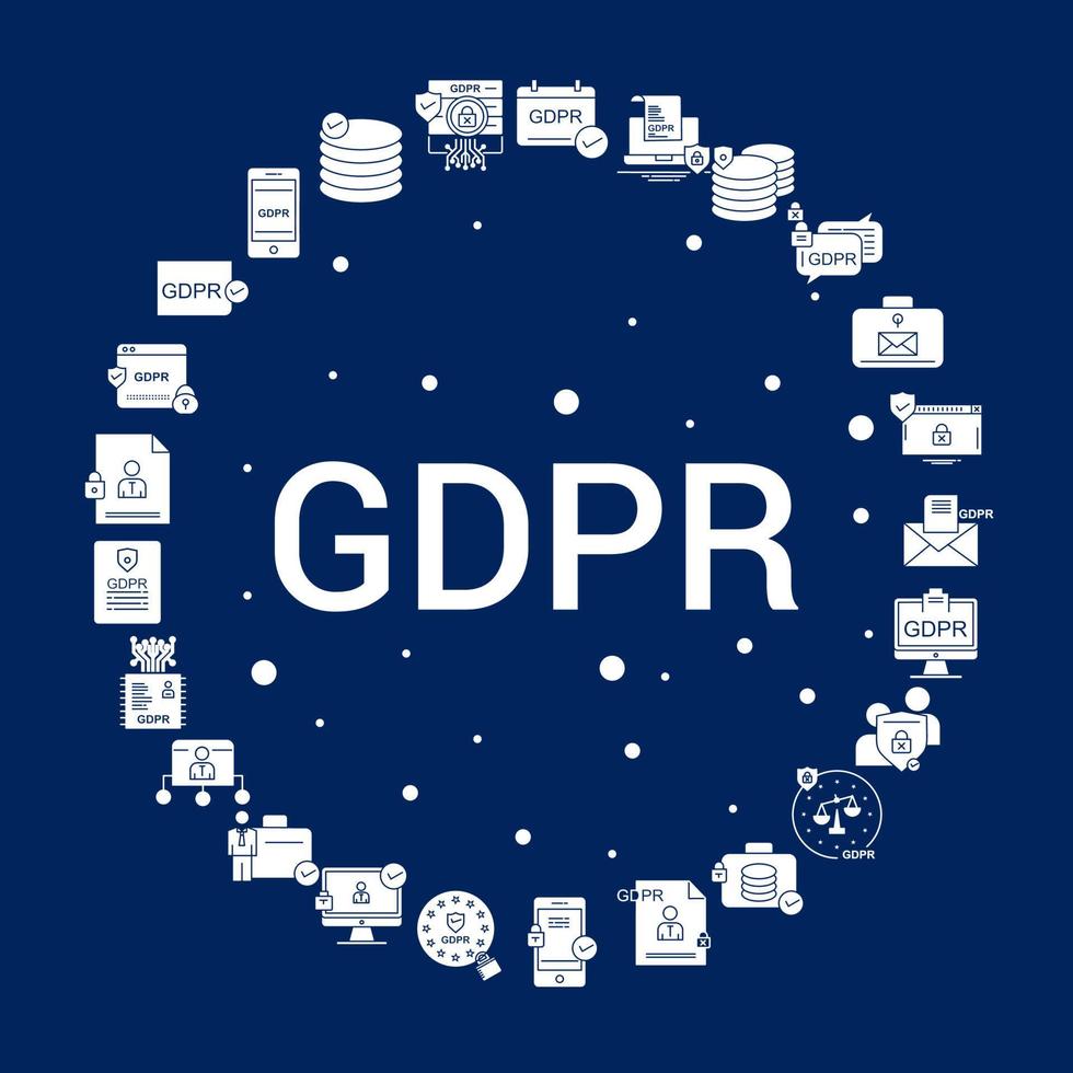 fundo criativo do ícone do GDPR vetor