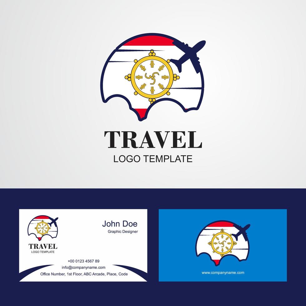 logotipo da bandeira sikkim de viagem e design de cartão de visita vetor