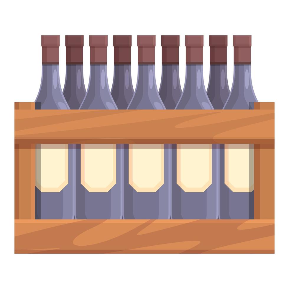 vetor de desenhos animados de ícone de caixa de garrafa de vinho. adega adega