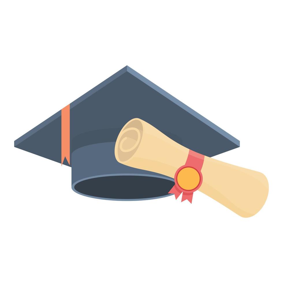 vetor de desenhos animados de ícone de graduação de educação. prêmio de diploma
