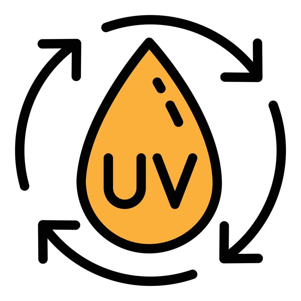 ícone de proteção uv, estilo de estrutura de tópicos vetor