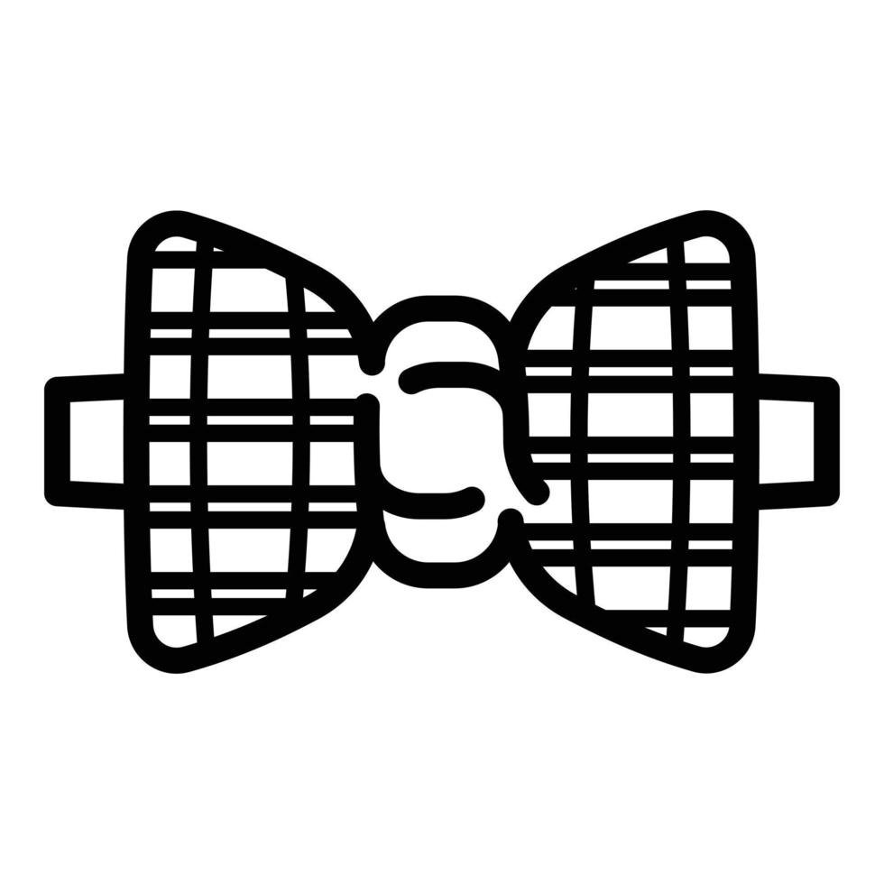 ícone de gravata borboleta listrada, estilo de estrutura de tópicos vetor