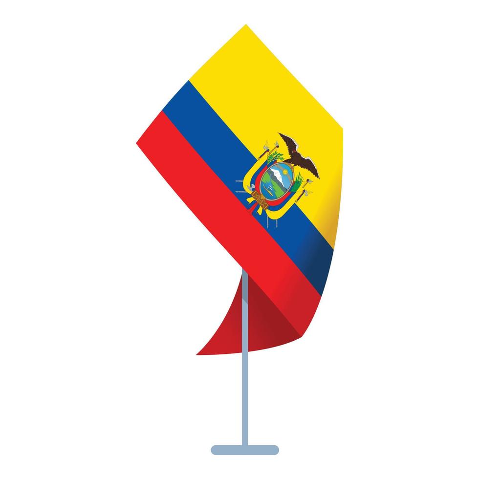 ícone dos desenhos animados do ícone da bandeira do equador na área de trabalho. cultura da liberdade vetor