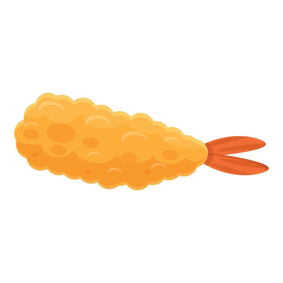 vetor de desenhos animados de ícone de tempura quente. cozinhar camarão