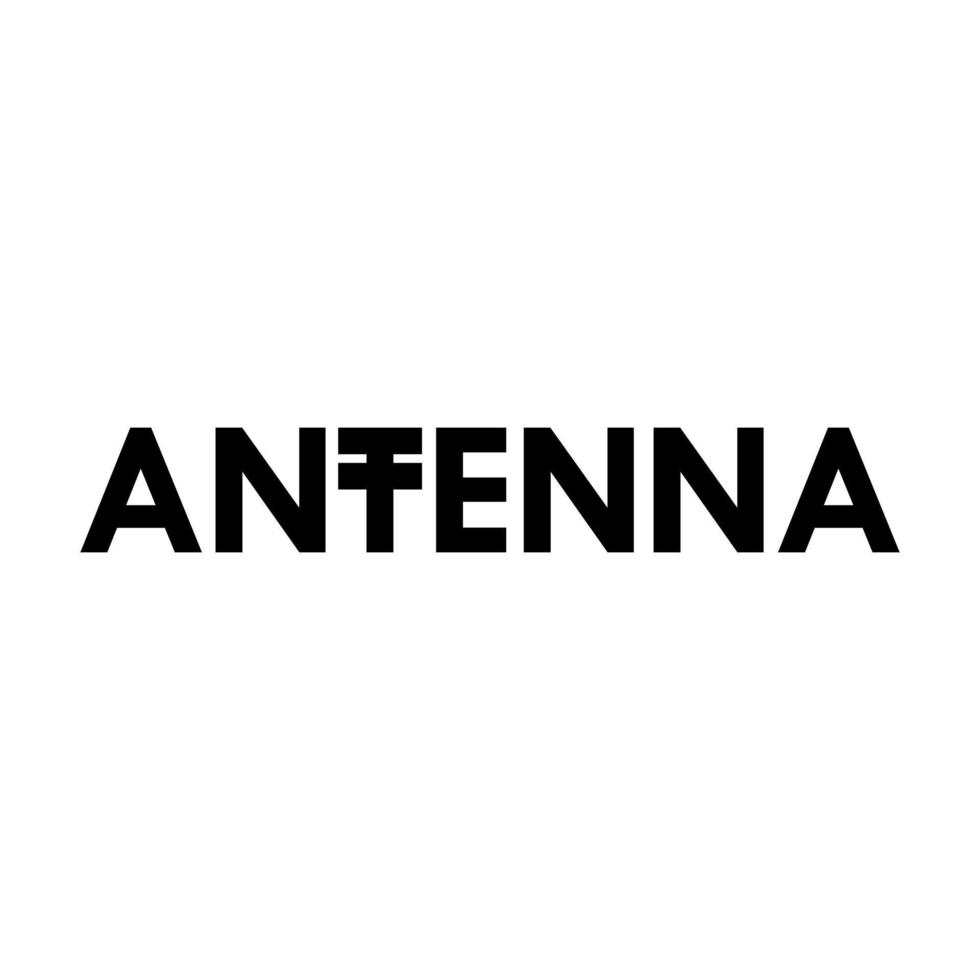 design de logotipo tipográfico de antena vetor