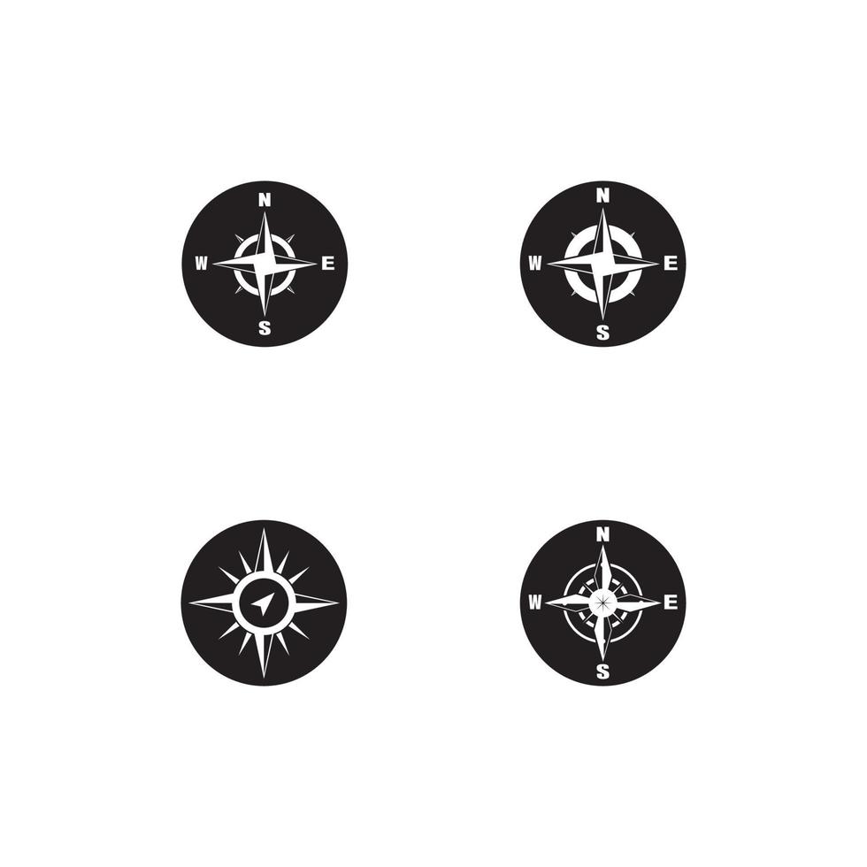 ícone de bússola e modelo de vetor de símbolo