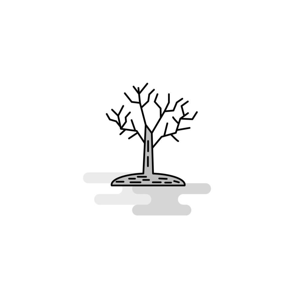 linha plana de ícone da web de árvore preenchida vetor de ícone cinza