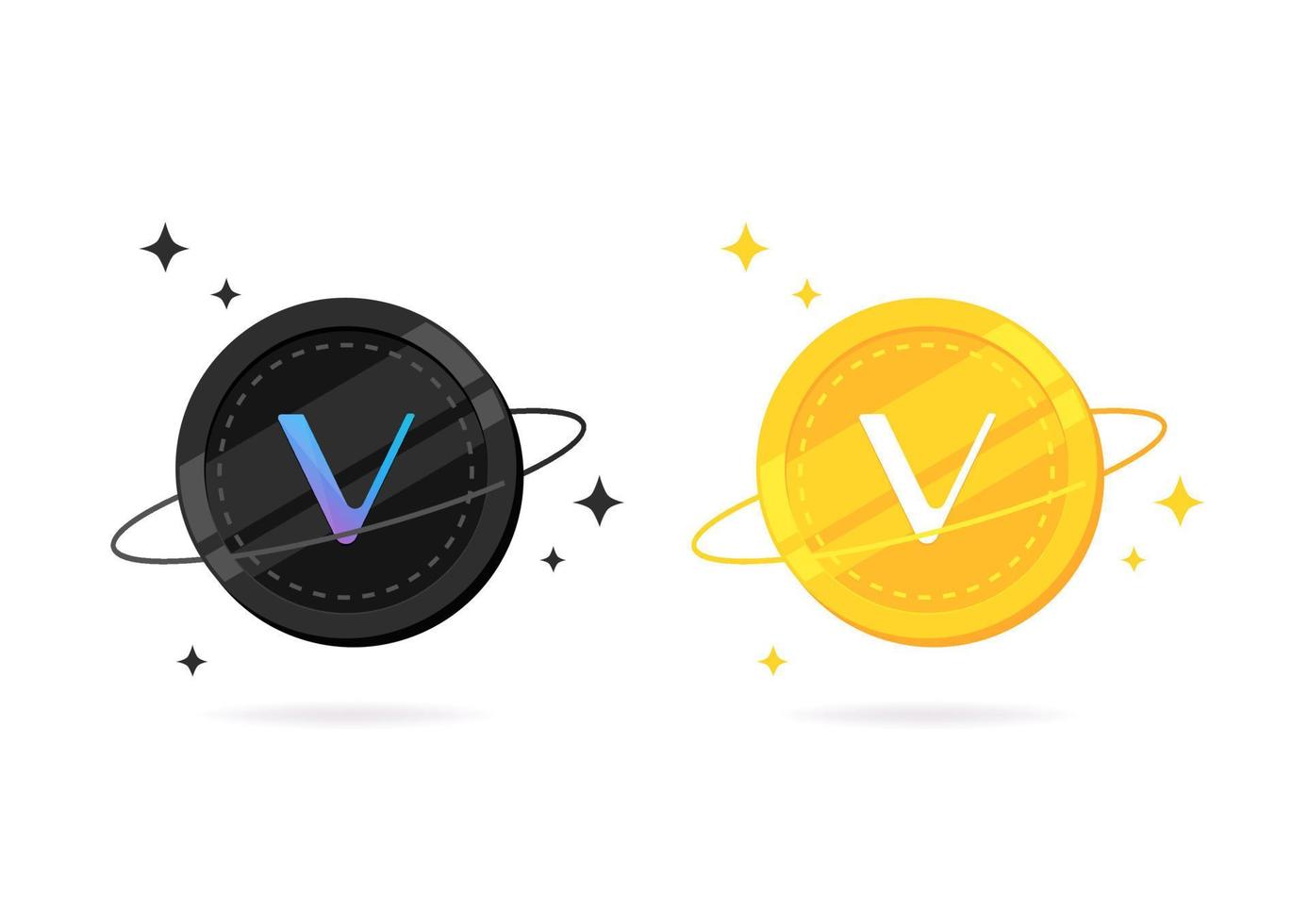 vechain veterinário moeda plana ícone isolado no fundo branco. vetor