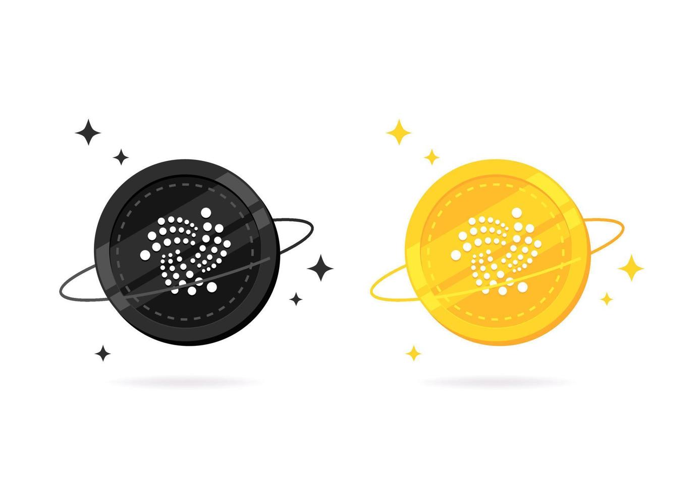 iota miota moeda plana ícone isolado no fundo branco. vetor