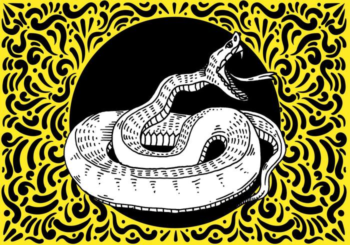Ornamentado Projeto da serpente vetor