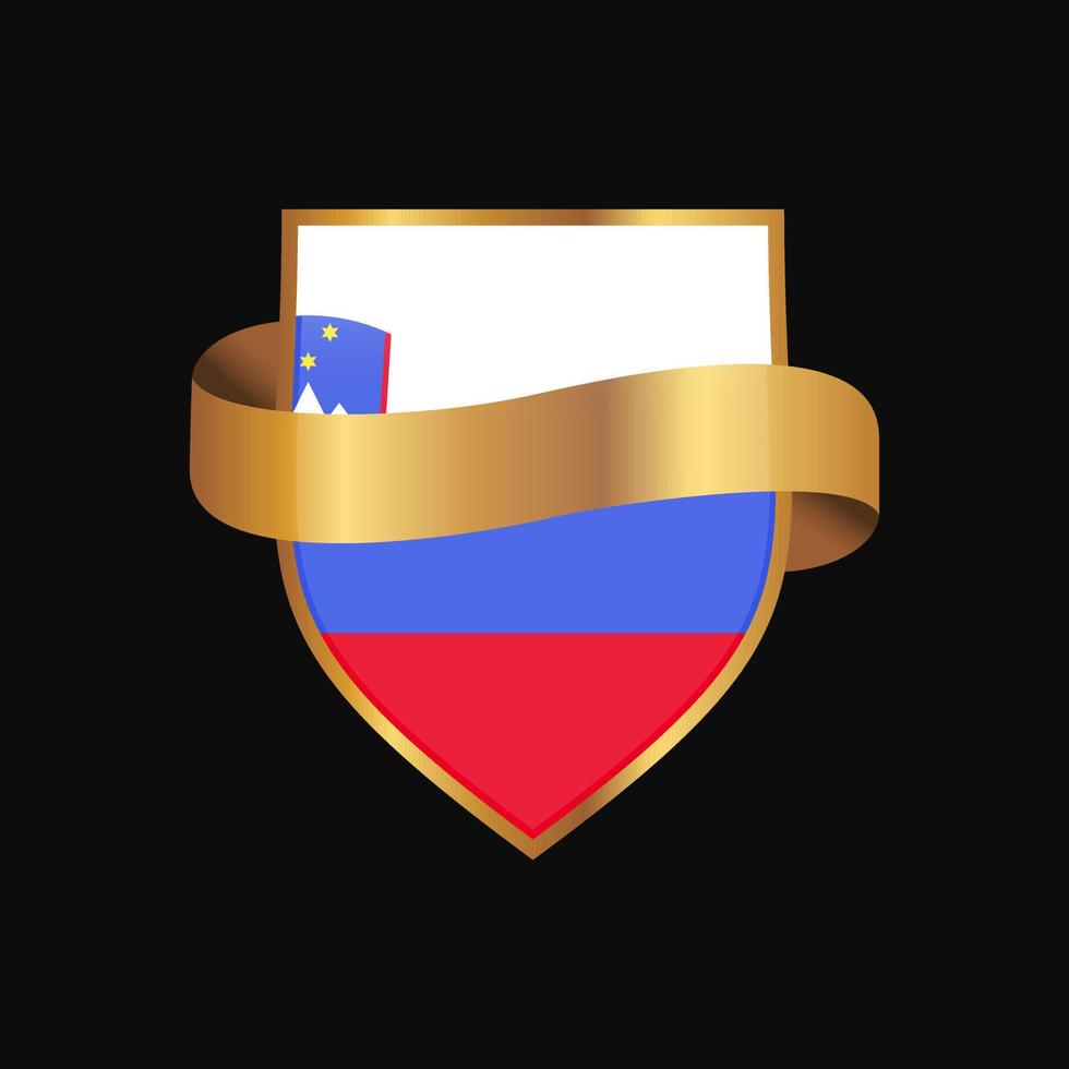 vetor de design de distintivo dourado de bandeira da eslovênia