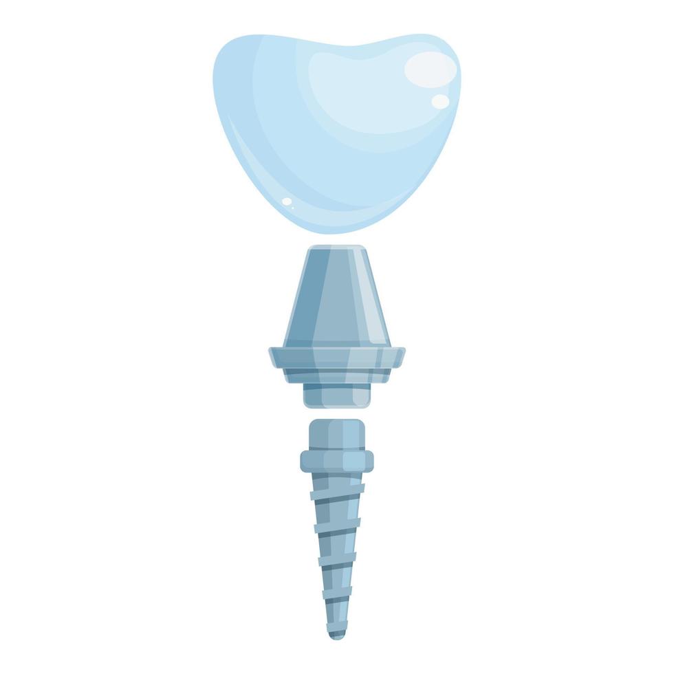 vetor de desenho de ícone de implante dentário oral. coroa de dente