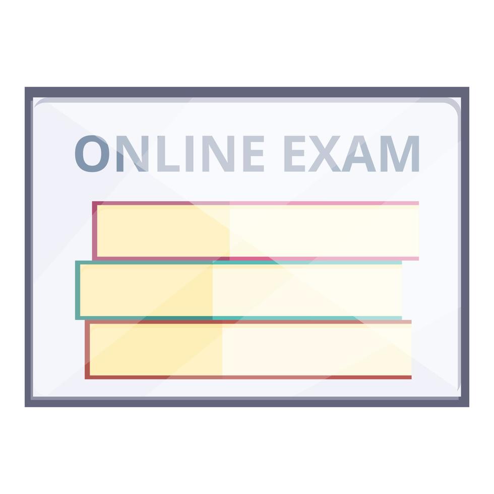 vetor de desenho de ícone de educação on-line. teste de exame