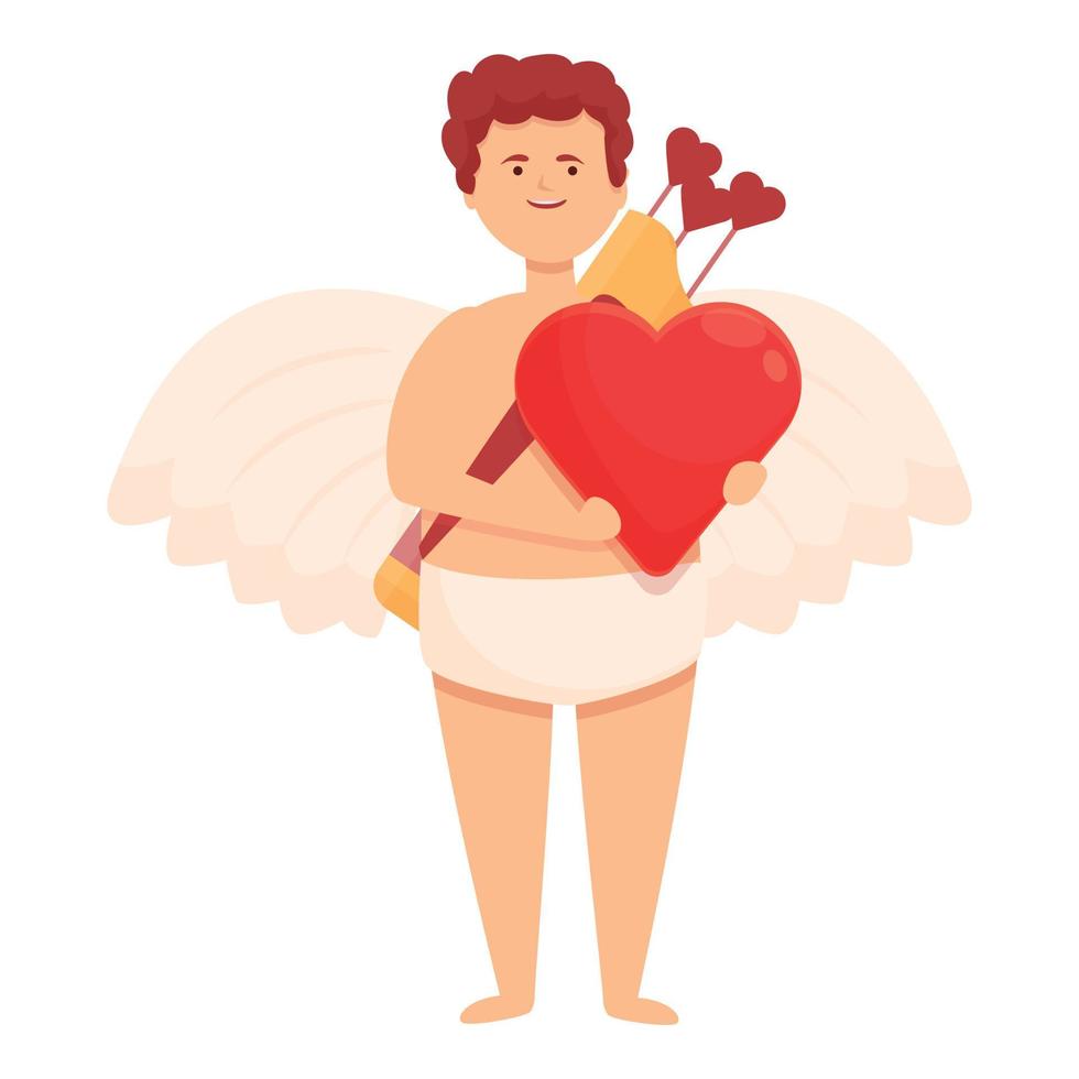 vetor de desenhos animados de ícone de cupido de celebração. coração de bebê