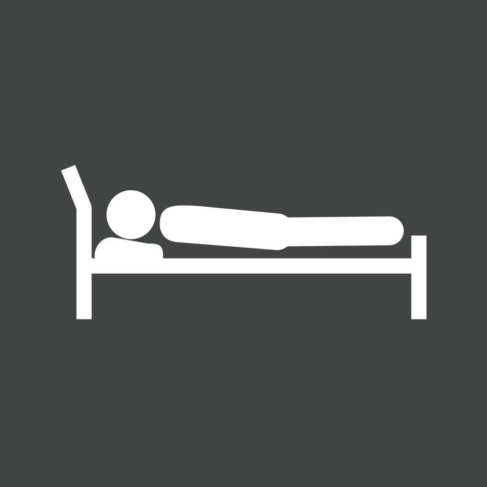 ícone invertido de glifo dormindo vetor