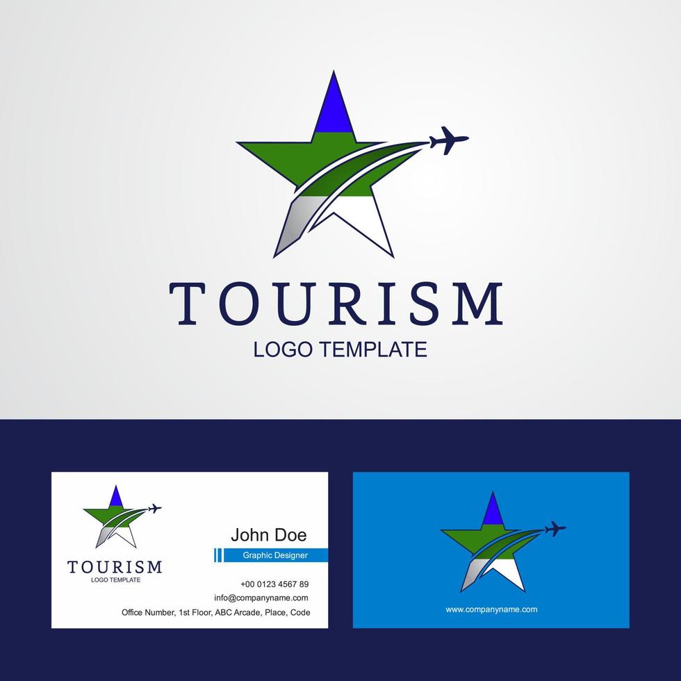 logotipo de estrela criativa de bandeira komi de viagem e design de cartão de visita vetor