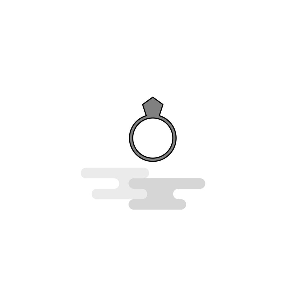 vetor de ícone cinza cheio de linha plana de ícone de web de anel