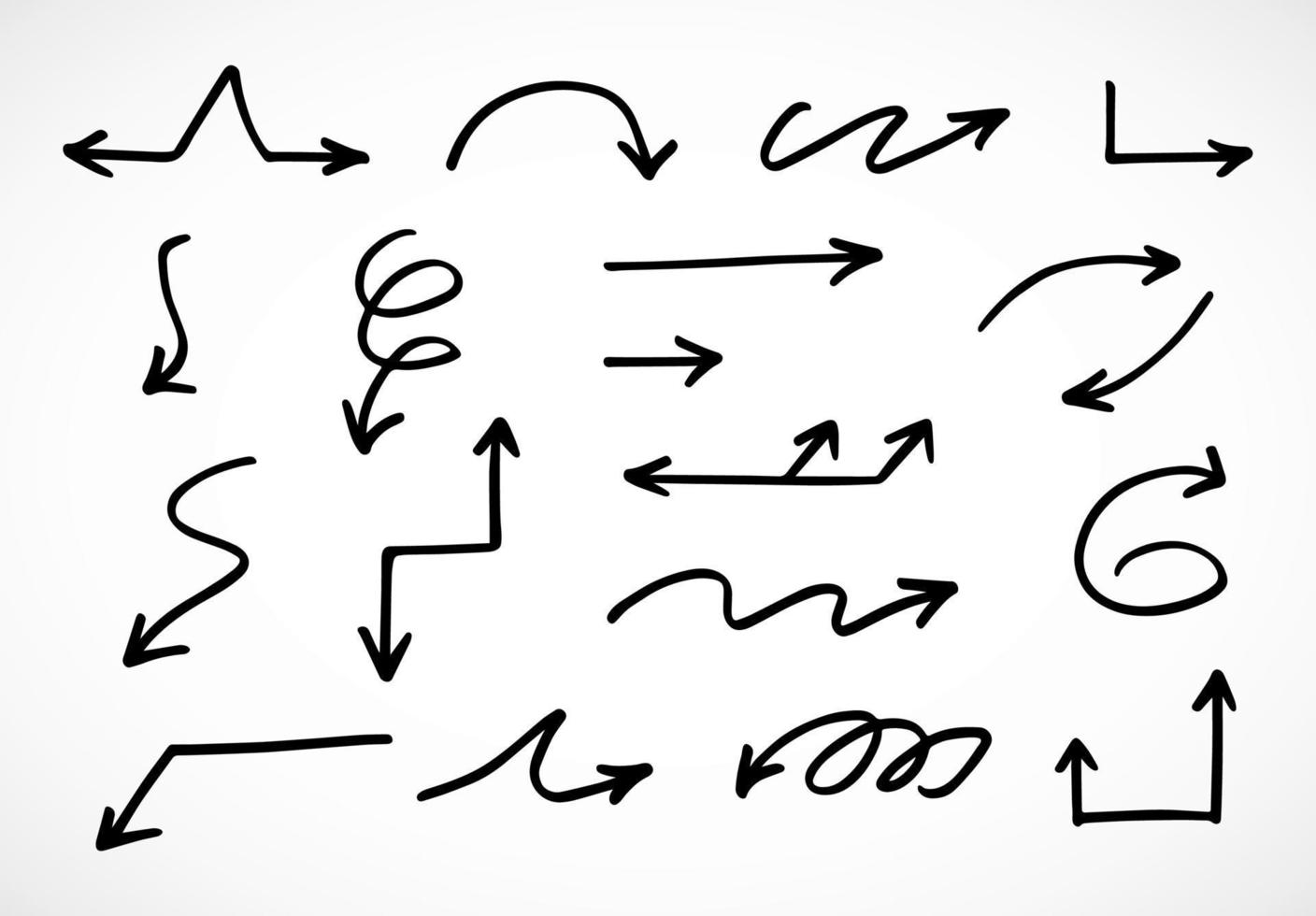 conjunto vetorial de setas desenhadas à mão, elementos para apresentação vetor