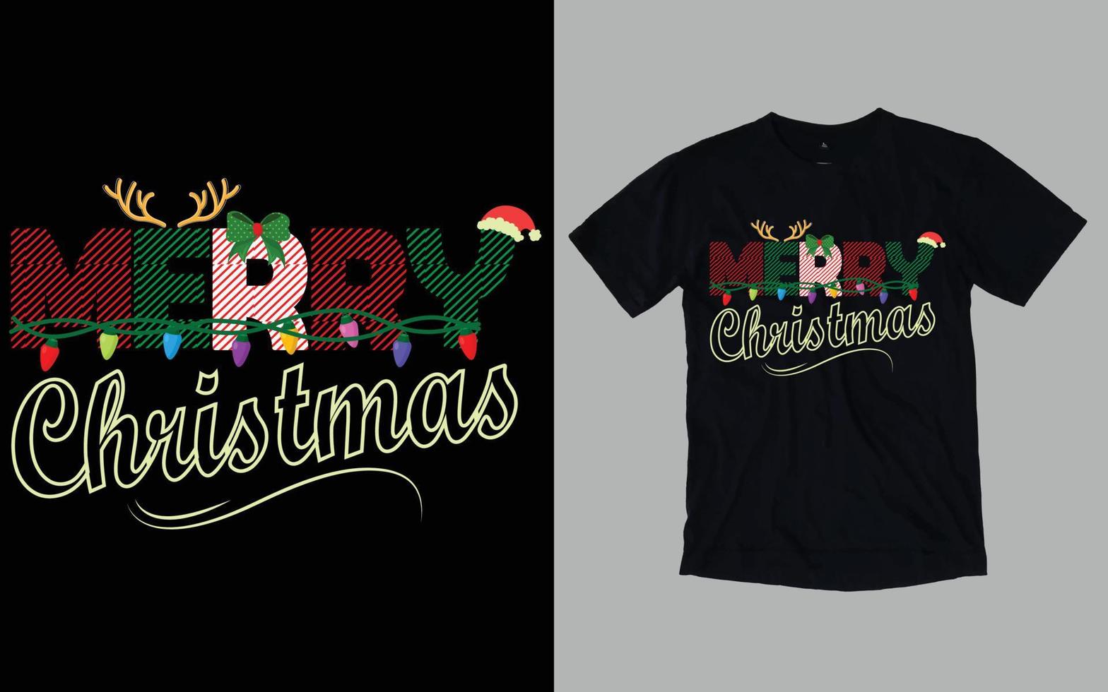 tipografia do dia de natal e design gráfico de camiseta vetor