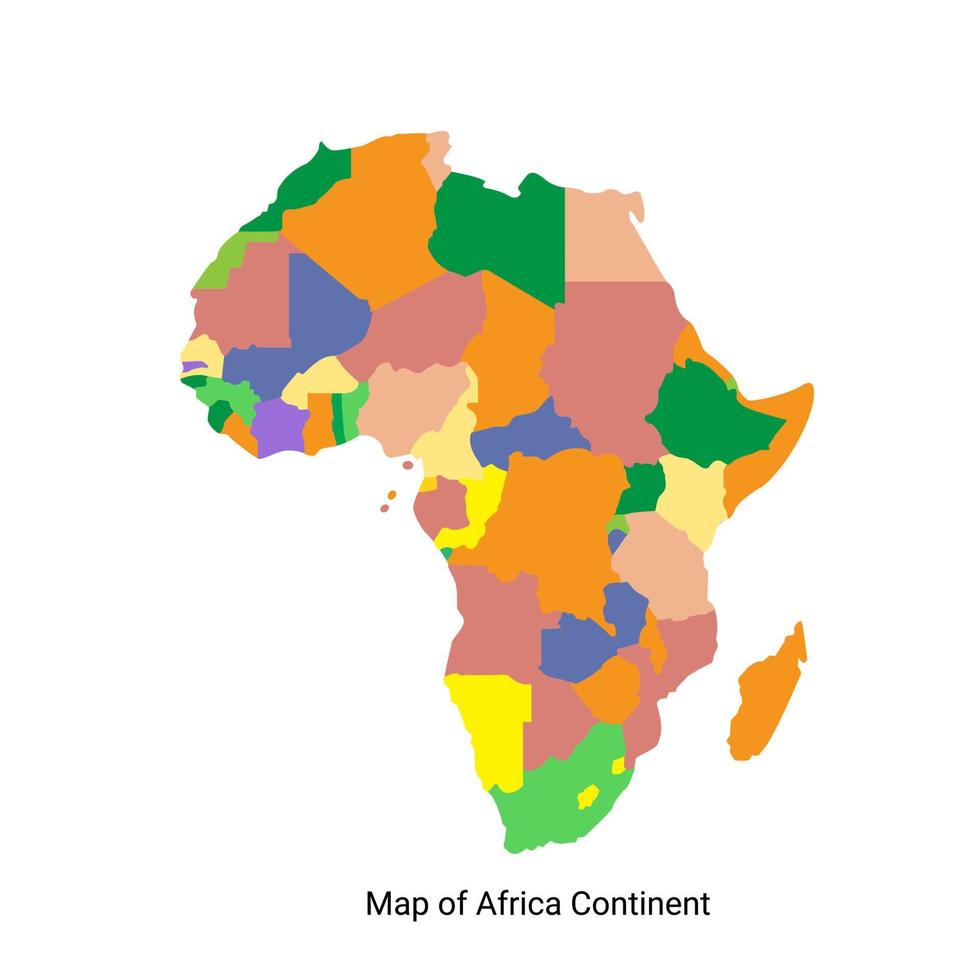 mapa colorido da África mapa político das regiões da África com países individuais, desenho do mapa da África vetor