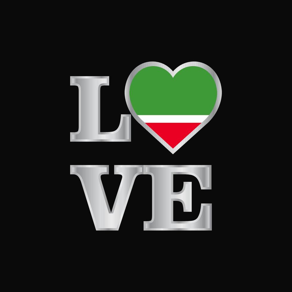 tipografia de amor vetor de design de bandeira da república chechena letras bonitas