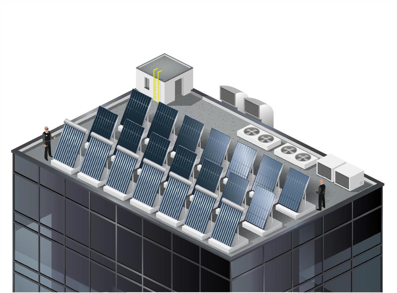 conjunto de painéis solares vetor