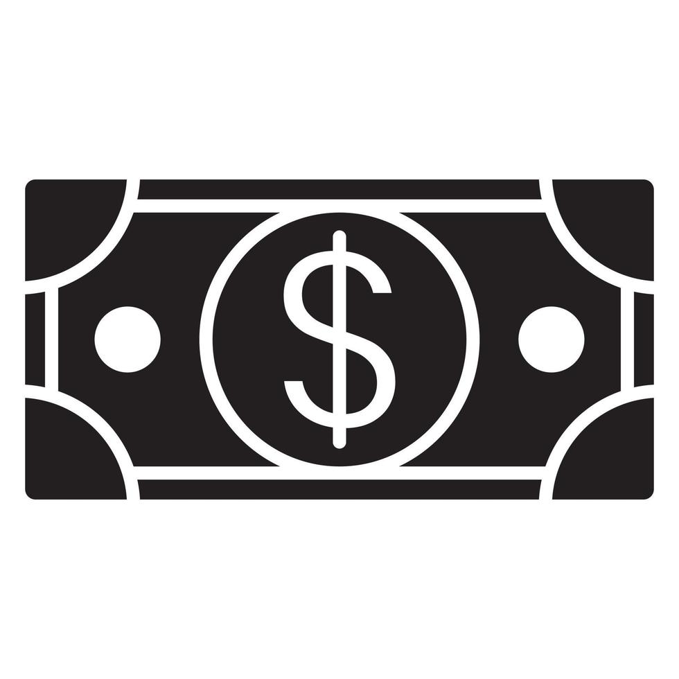ícone de vetor plano de dinheiro em dólar dos estados unidos para aplicativos ou sites