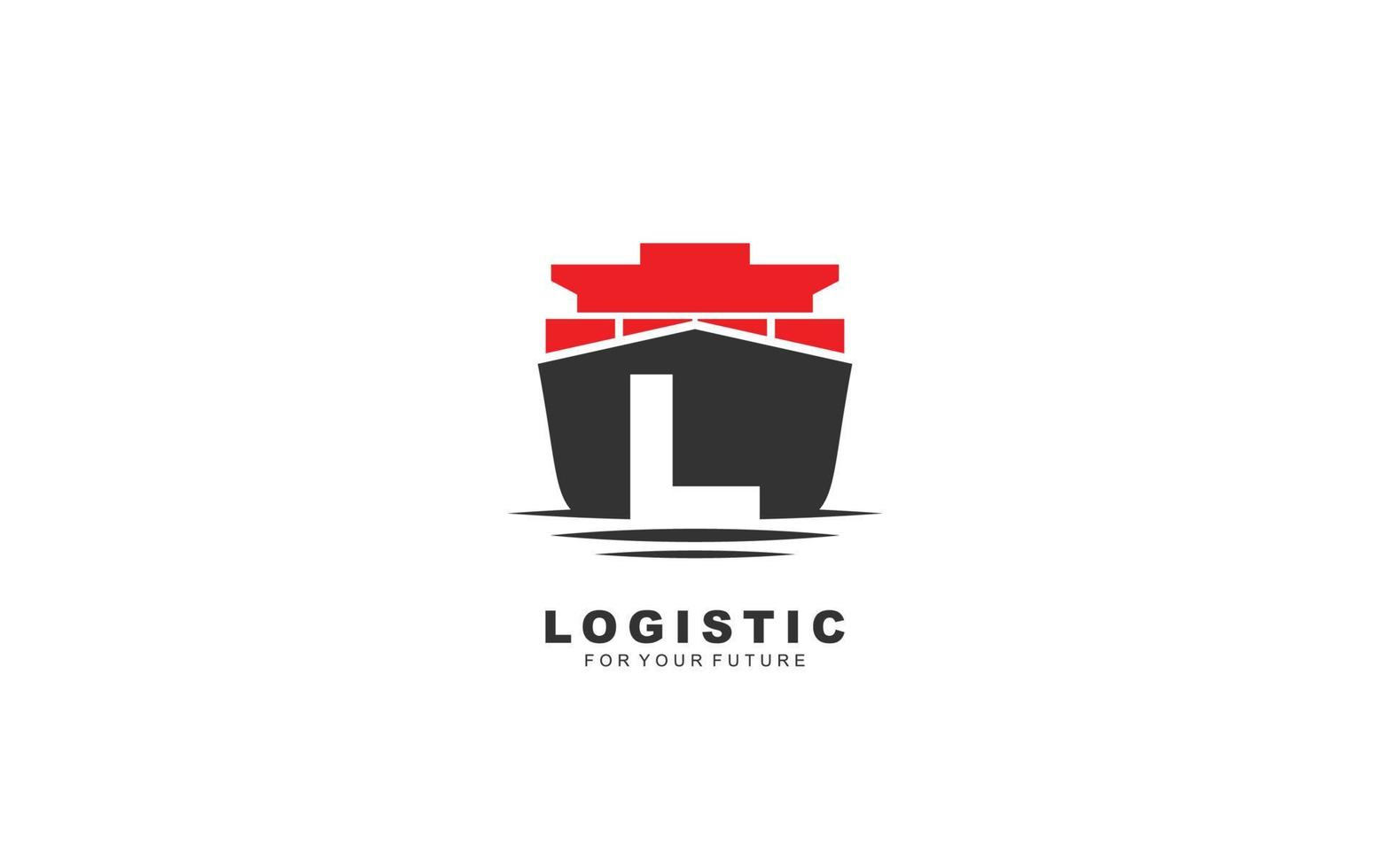 l logotipo logístico para empresa de branding. ilustração vetorial de modelo de envio para sua marca. vetor