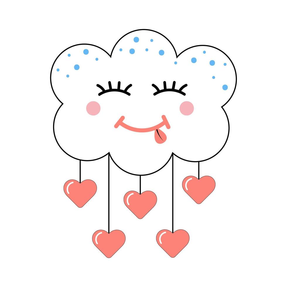 Nuvem Kawaii Fofa Com Decoração De Coroa Ilustração do Vetor - Ilustração  de amor, isolado: 201587600