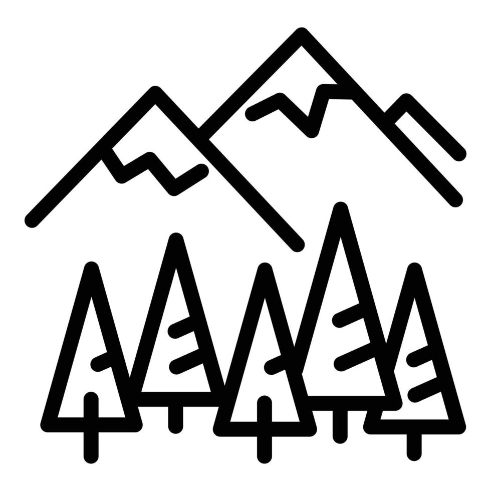 ícone do acampamento da estância de esqui, estilo de estrutura de tópicos vetor