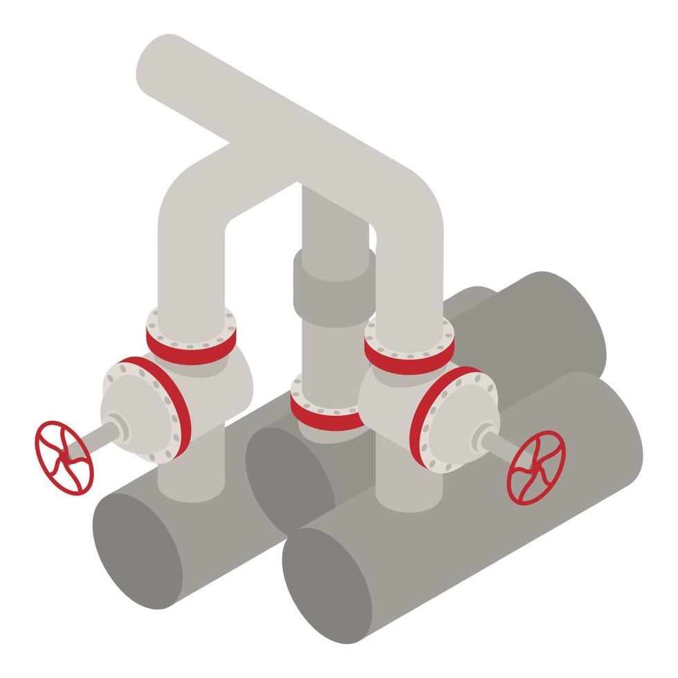 ícone de tubulação de gasolina, estilo isométrico vetor