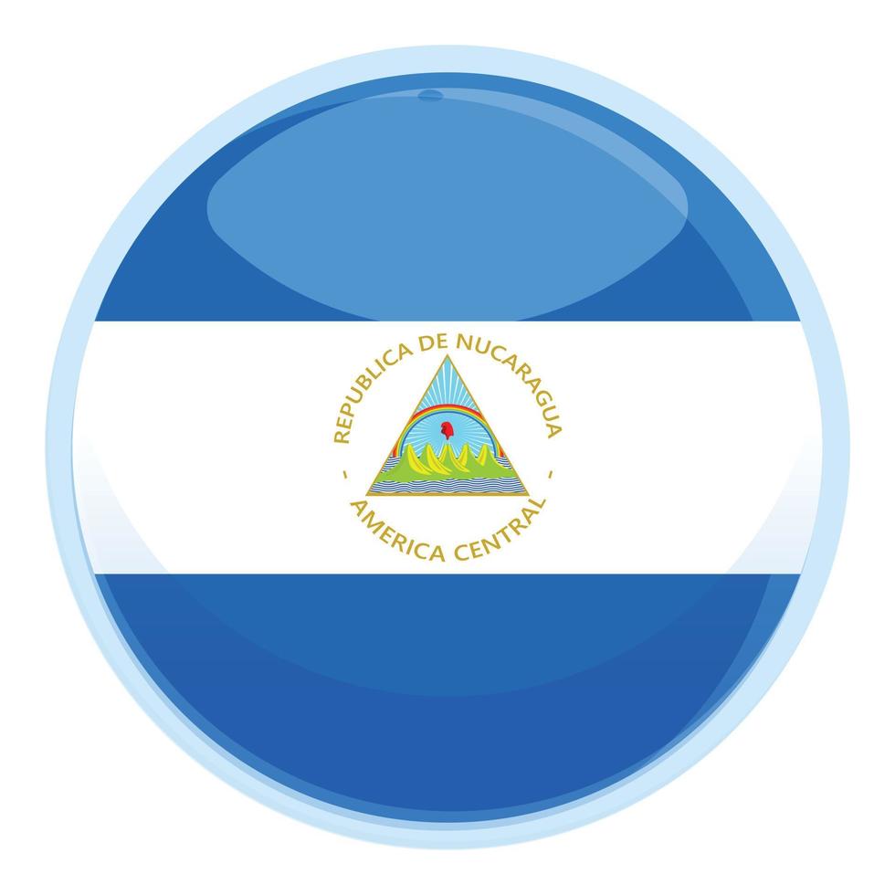 vetor de desenhos animados do ícone da bandeira do círculo da Nicarágua. dia Nacional