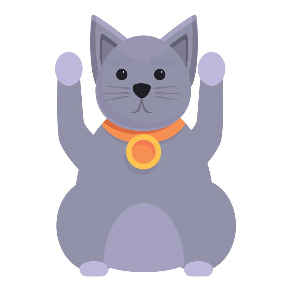 ícone do gato sortudo da fortuna, estilo cartoon vetor