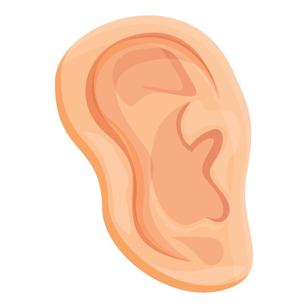 ícone do órgão do corpo da orelha, estilo cartoon vetor