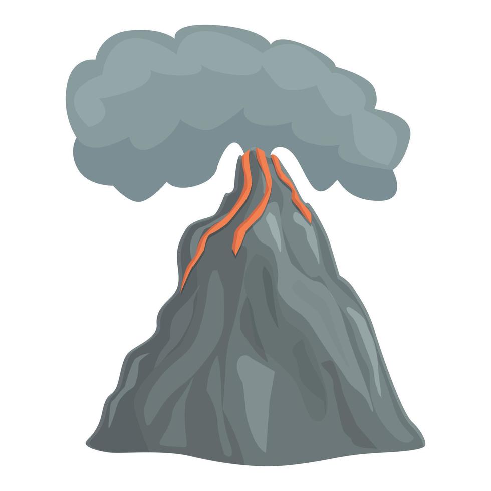 vulcão explodindo ícone dos desenhos animados do vetor. erupção vulcânica vetor