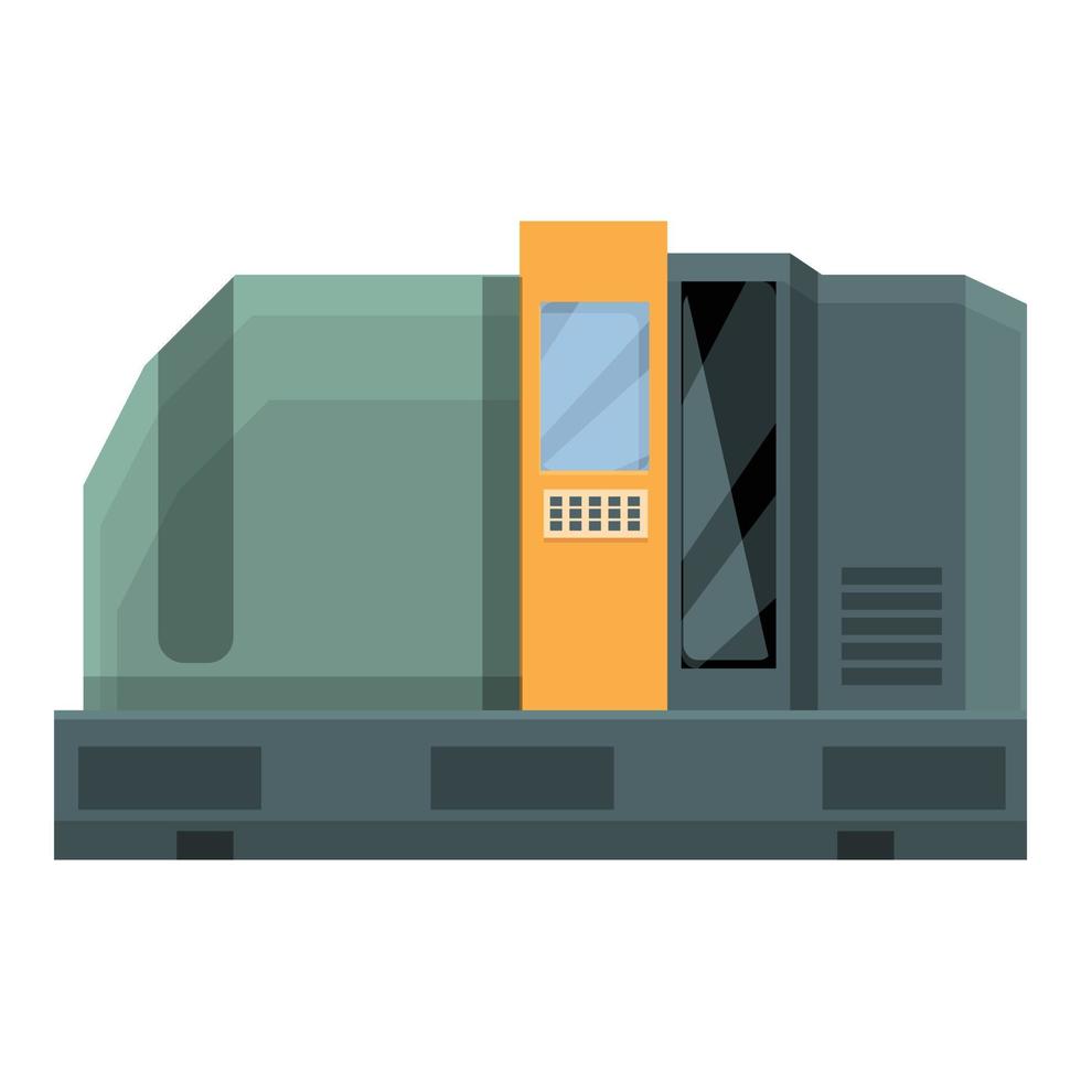 vetor de desenhos animados de ícone de equipamento de torno cnc. fábrica de máquinas