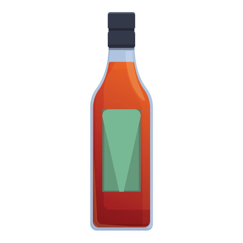 ícone de garrafa misturada com bourbon, estilo cartoon vetor