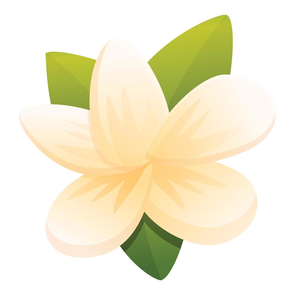 ícone de plumeria de ouro branco, estilo cartoon vetor