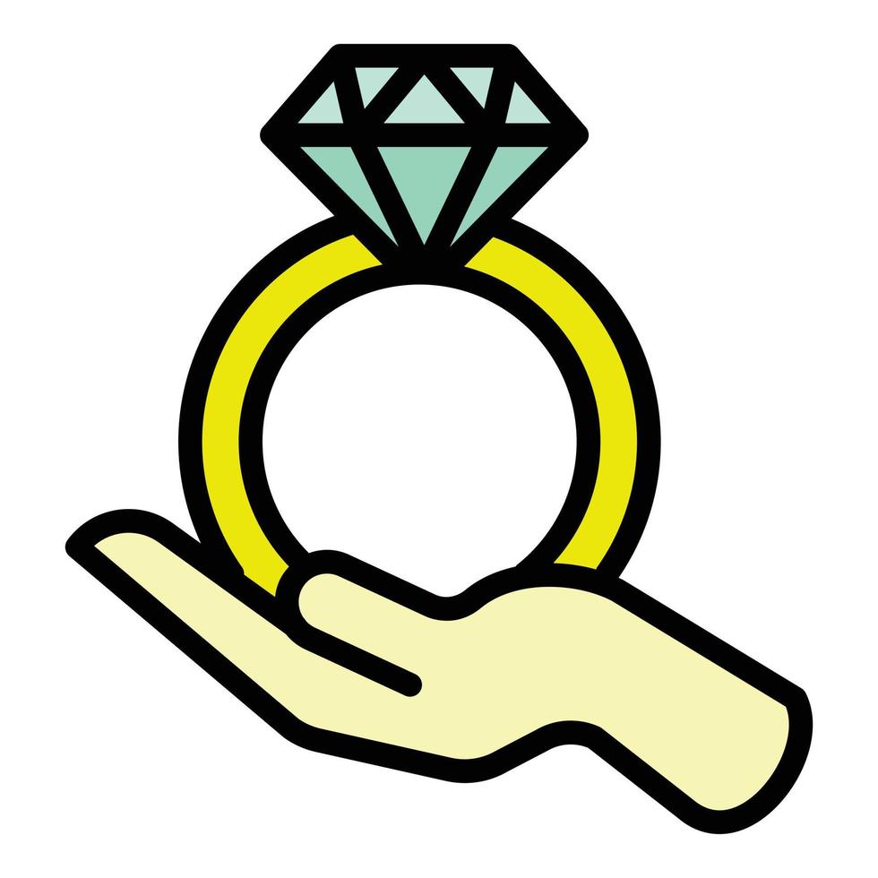 compre vetor de contorno de ícone de anel de diamante. bodas de ouro
