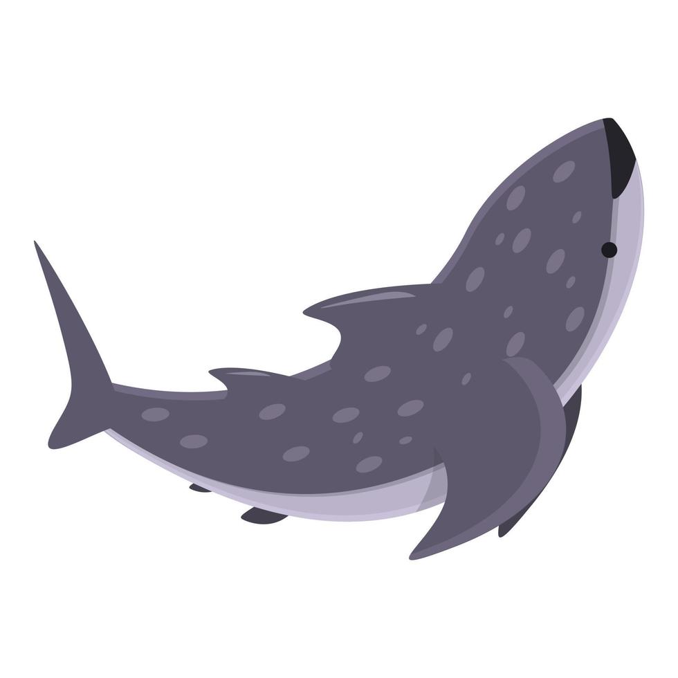 vetor de desenhos animados do ícone de tubarão-baleia do oceano. peixe mar