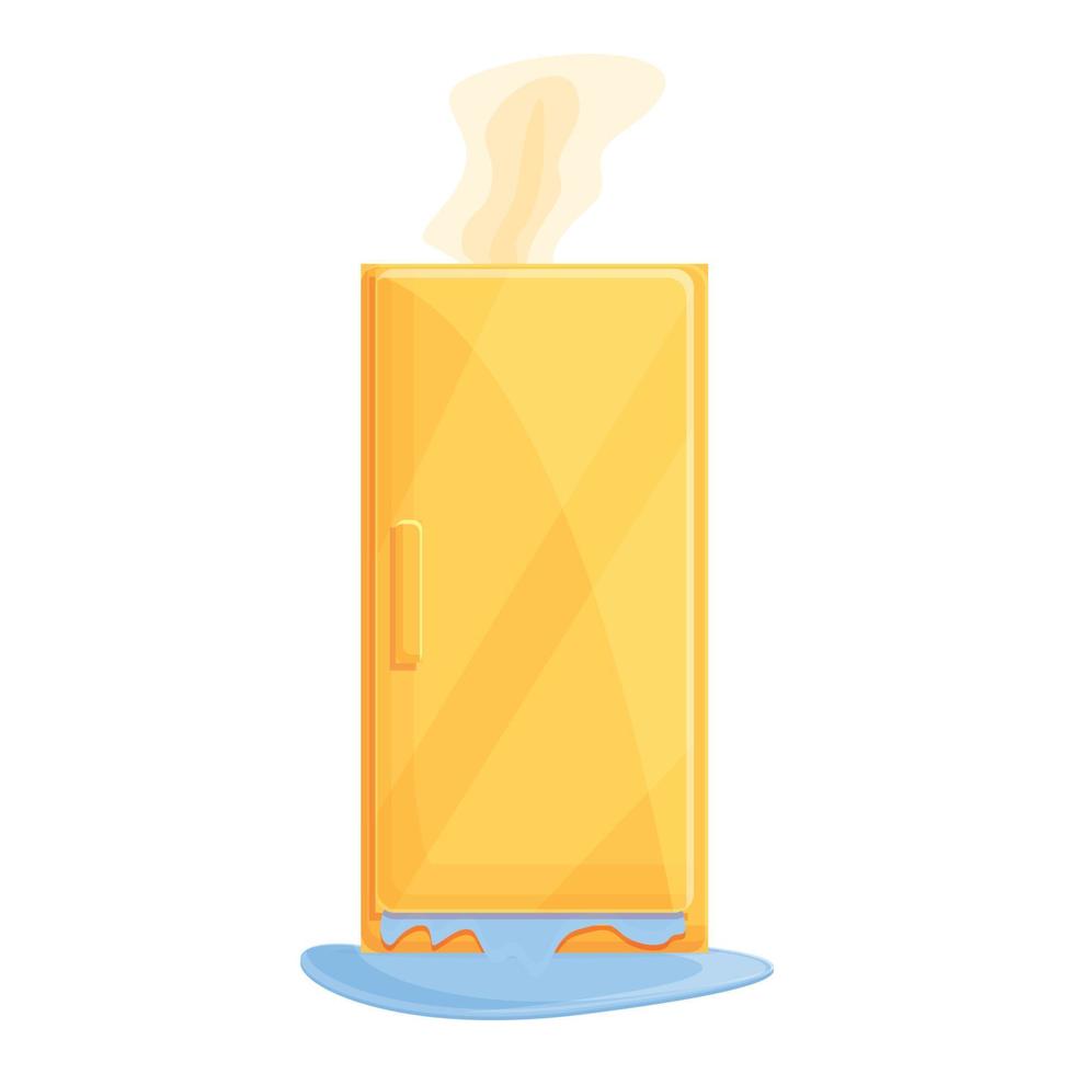 ícone de reparo de geladeira fumante, estilo cartoon vetor