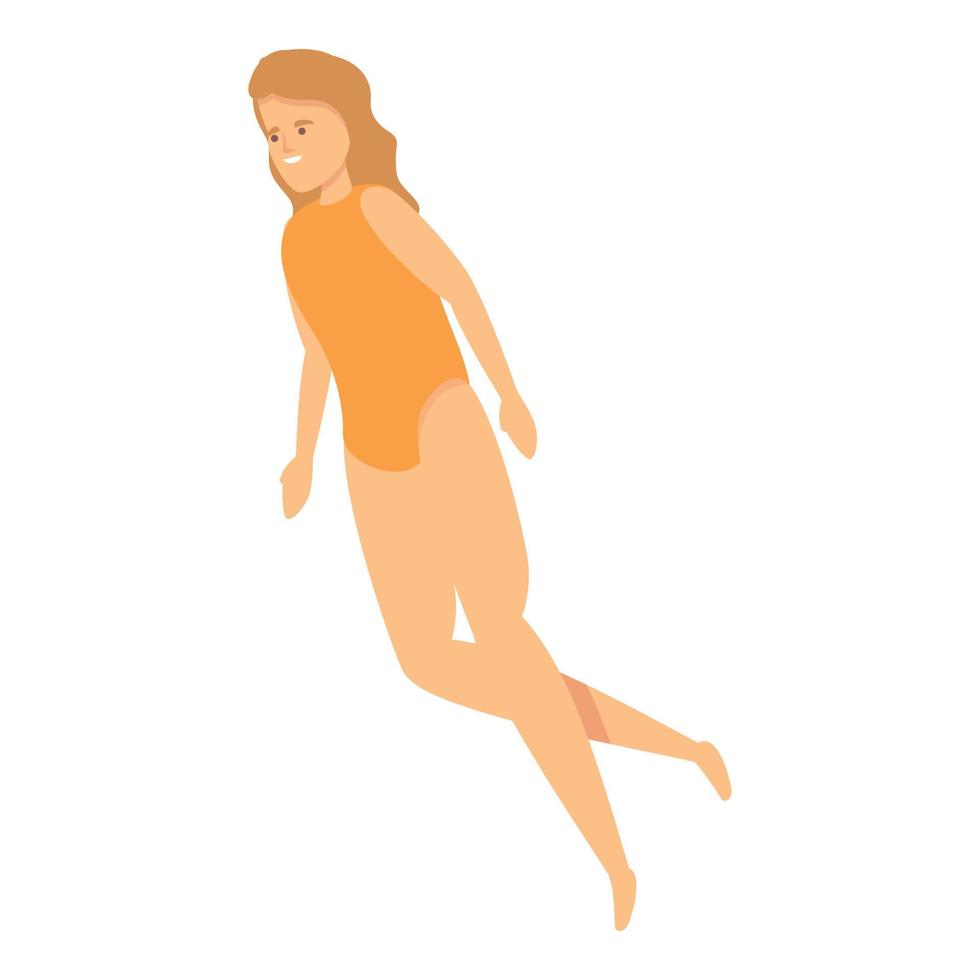 vetor de desenhos animados de ícone de garota nadadora. piscina