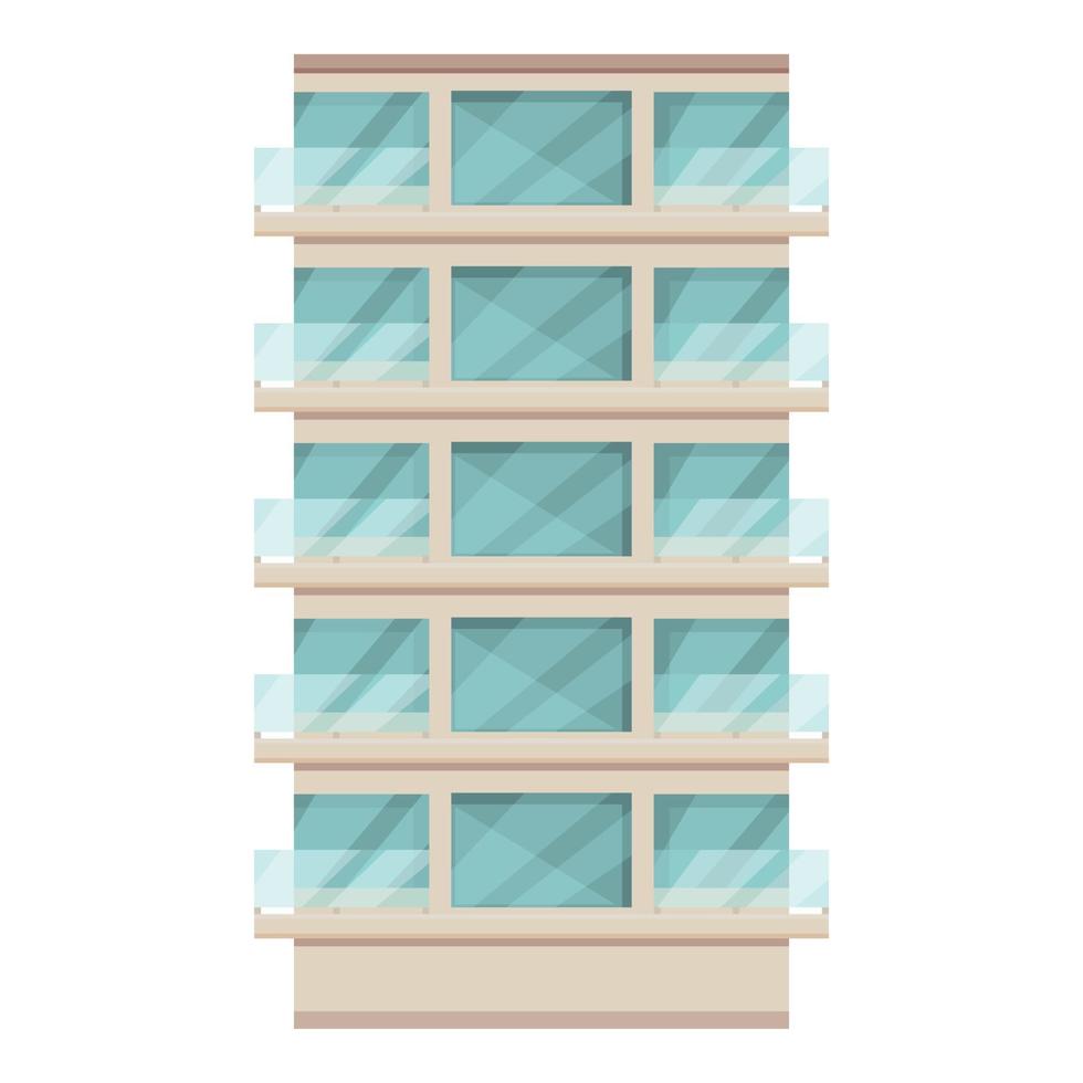 vetor de desenhos animados de ícone de vários andares de negócios. construção de apartamento