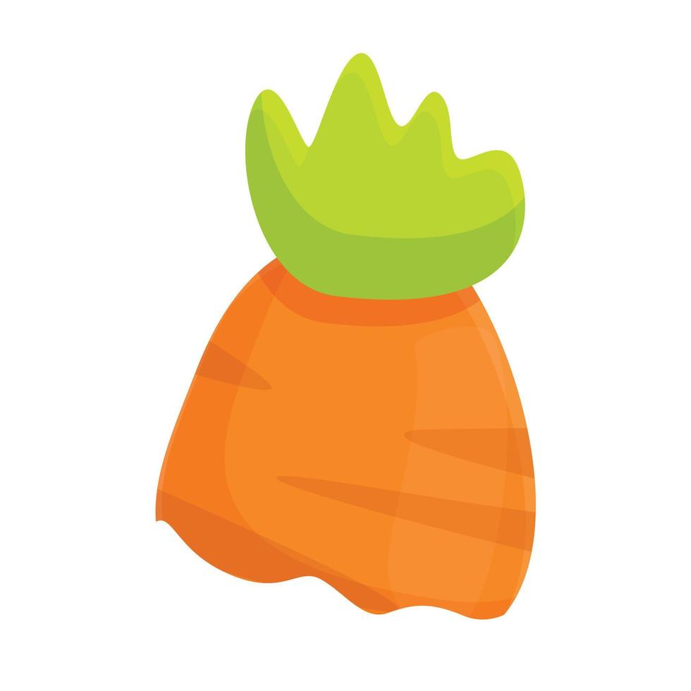 ícone de resíduos de cenoura, estilo cartoon vetor
