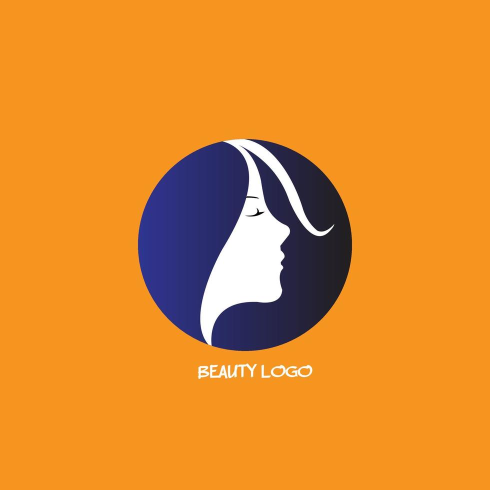 design de logotipo para beleza, logotipo de beleza, logotipo de design de beleza em fundo laranja vetor