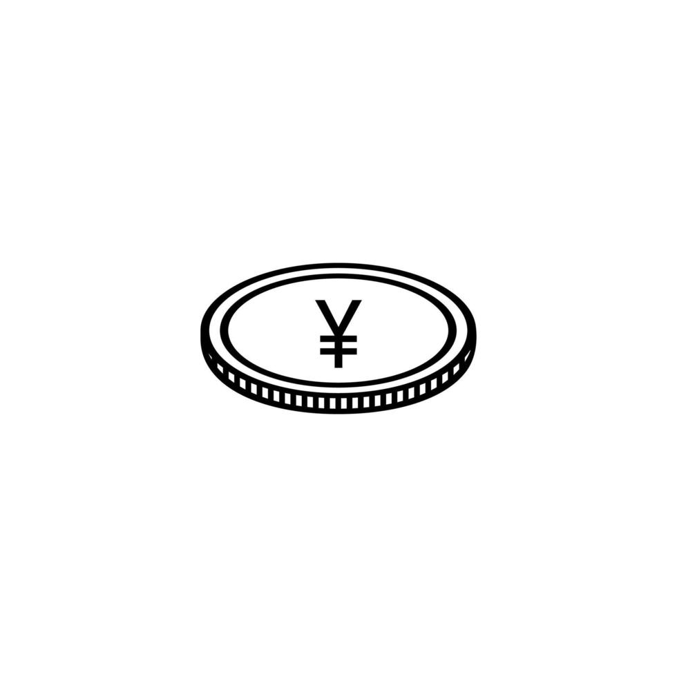 moeda do dinheiro do japão, símbolo do ícone do iene, sinal jpy. ilustração vetorial vetor