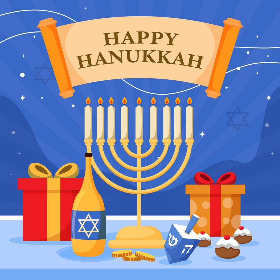 conceito feliz hanukkah vetor