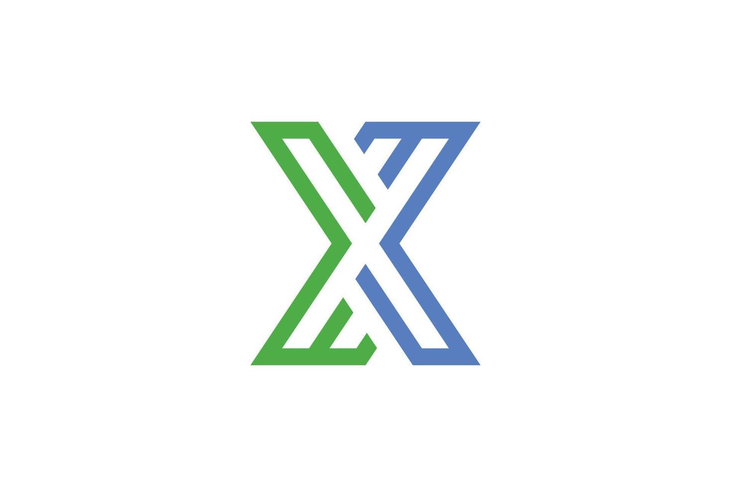 modelo de logotipo x letra de design plano vetor