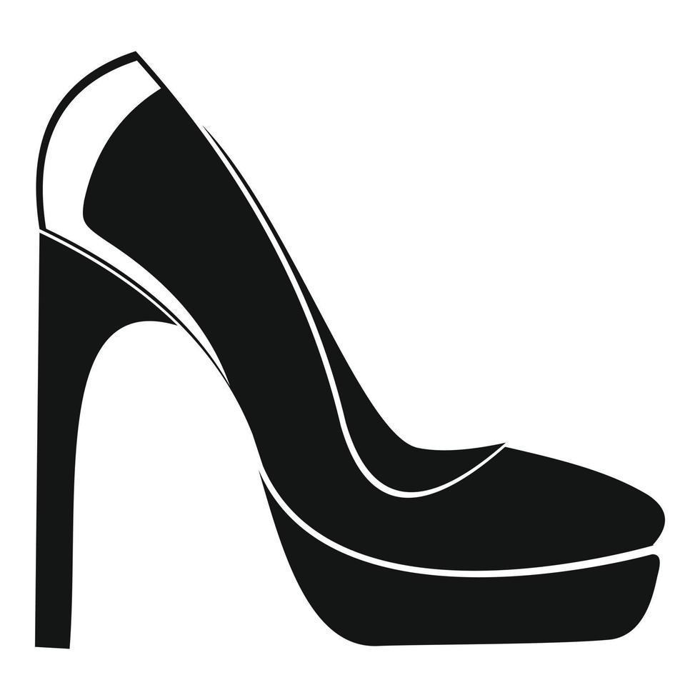 vetor de ícone de sapatos de mulher simples