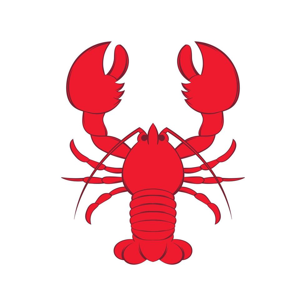 ícone de lagostim em estilo cartoon vetor